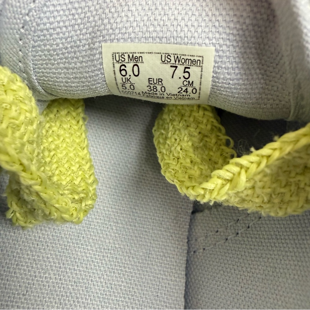 Vans Authentic Lowpro Shoes Fat Lace Lilac Lime Green Womens 7.5 Mens 6 Sneaker - Picture 6 of 7